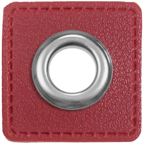 Ösen-Patches Rot Breite 32 mm ,Höhe 32 mm , Ø 10 mm